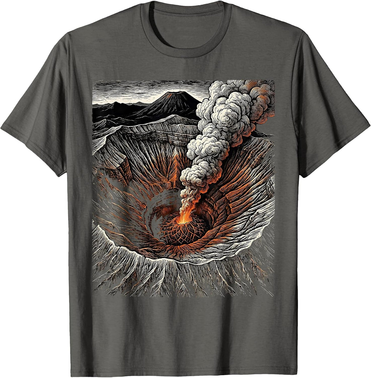 Nicaragua Masaya Volcano Glowing Crater Night T-Shirt - Asphalt Grey