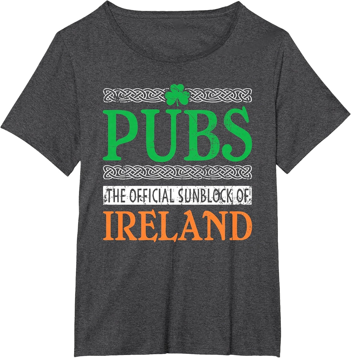 St Patrick's Day Pubs The Official Sunblock of Ireland Funny T-Shirt - Dark Heather Grey