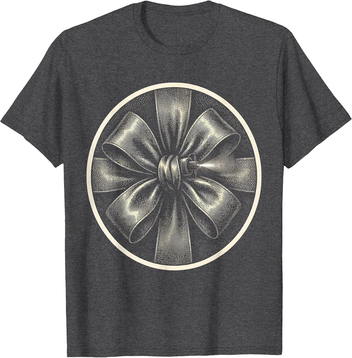 Christmas Bow Ultrasound Tech Radiology Tech Humor T-Shirt - Dark Heather Grey