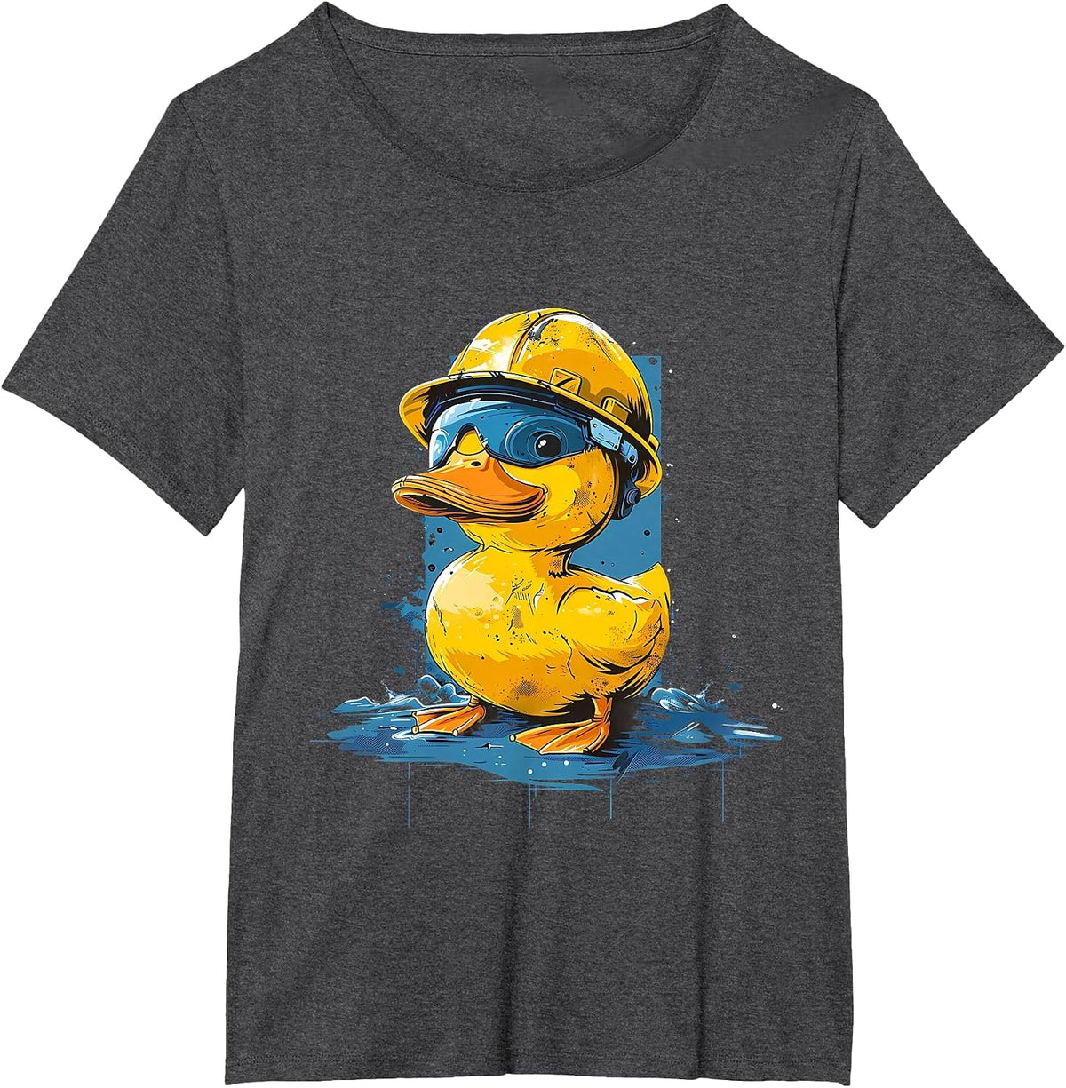 Rubber Duck Construction Worker Rubber Duck Hard Hat T-Shirt - Dark Heather Grey