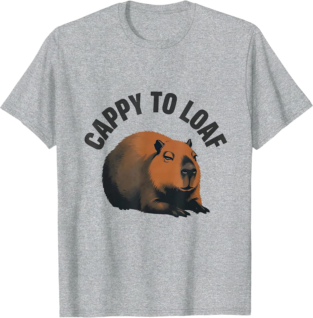 Men's cappy to loaf funny capybara meme animal humor T-Shirt - Heather Grey