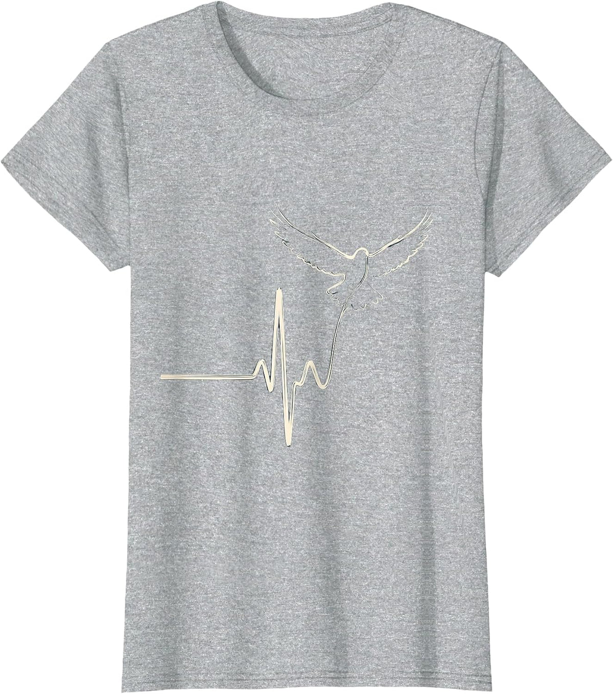 Women's 988 Suicide Prevention Lifeline Heartbeat Bird Flight T-Shirt - Heather Grey