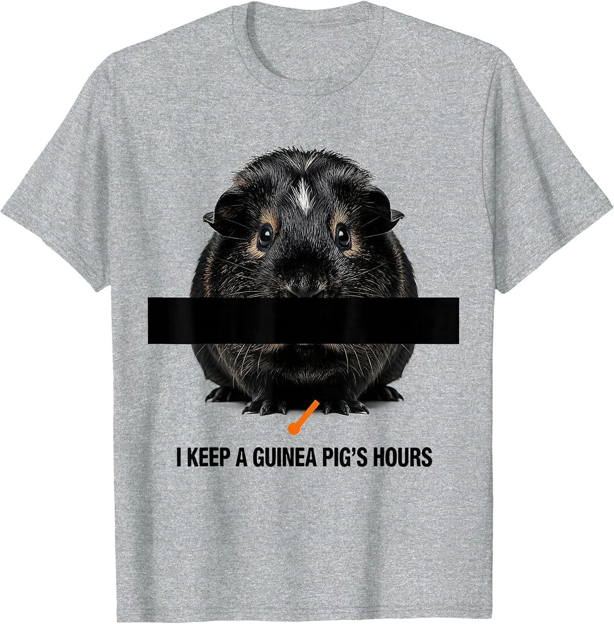 Men's I Keep A Guinea Pig's Hours Funny Cavy Lover Pet Owner T-Shirt - Heather Grey