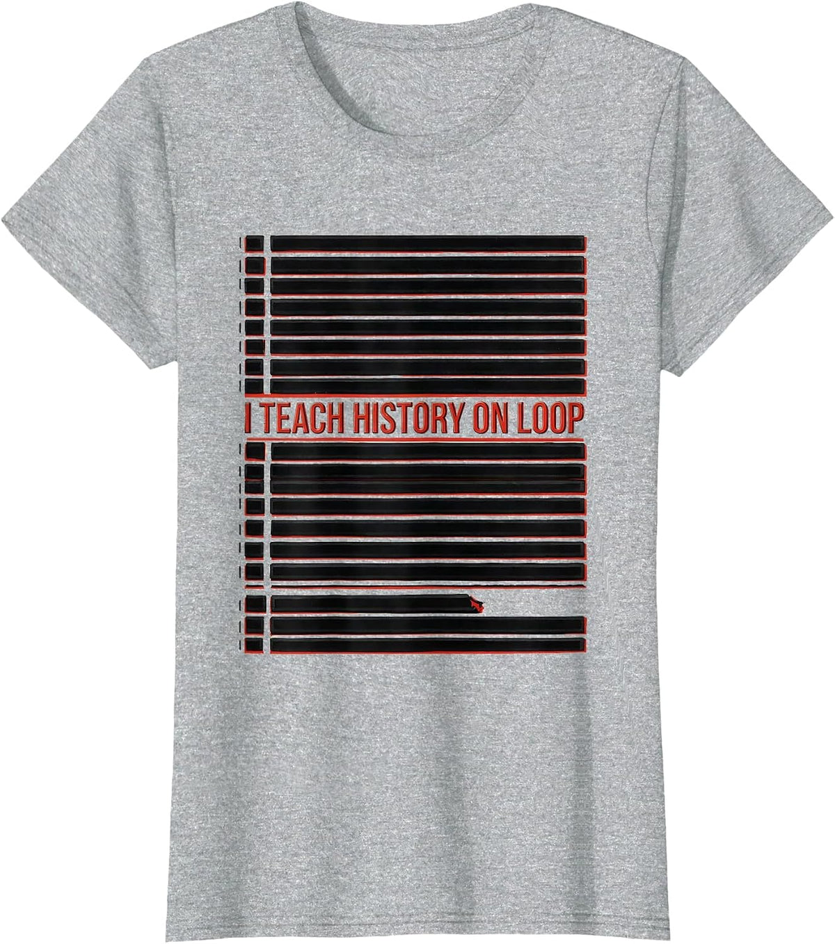 I Teach History On Loop Funny History Teacher Back To School T-Shirt - Heather Grey