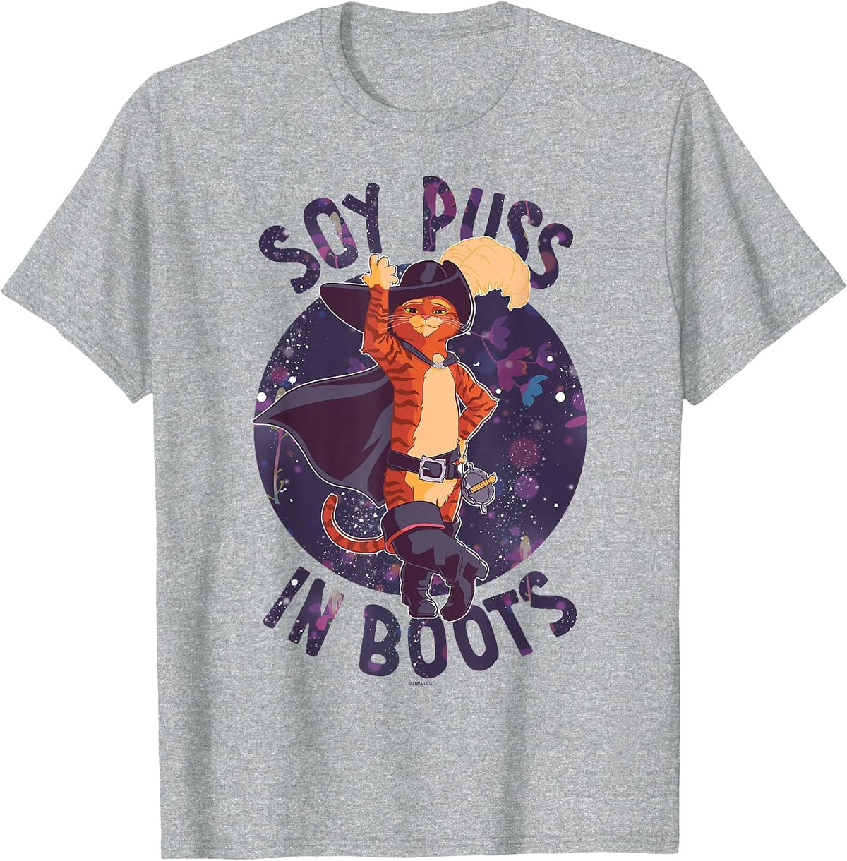 DreamWorks Puss in Boots: The Last Wish Soy Puss in Boots T-Shirt - Heather Grey