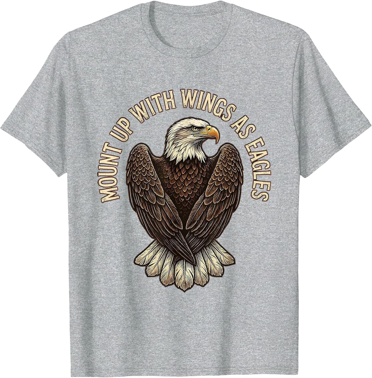 Men's Mount Up With Wings As Eagles Vintage Eagle Fan Gift T-Shirt - Heather Grey