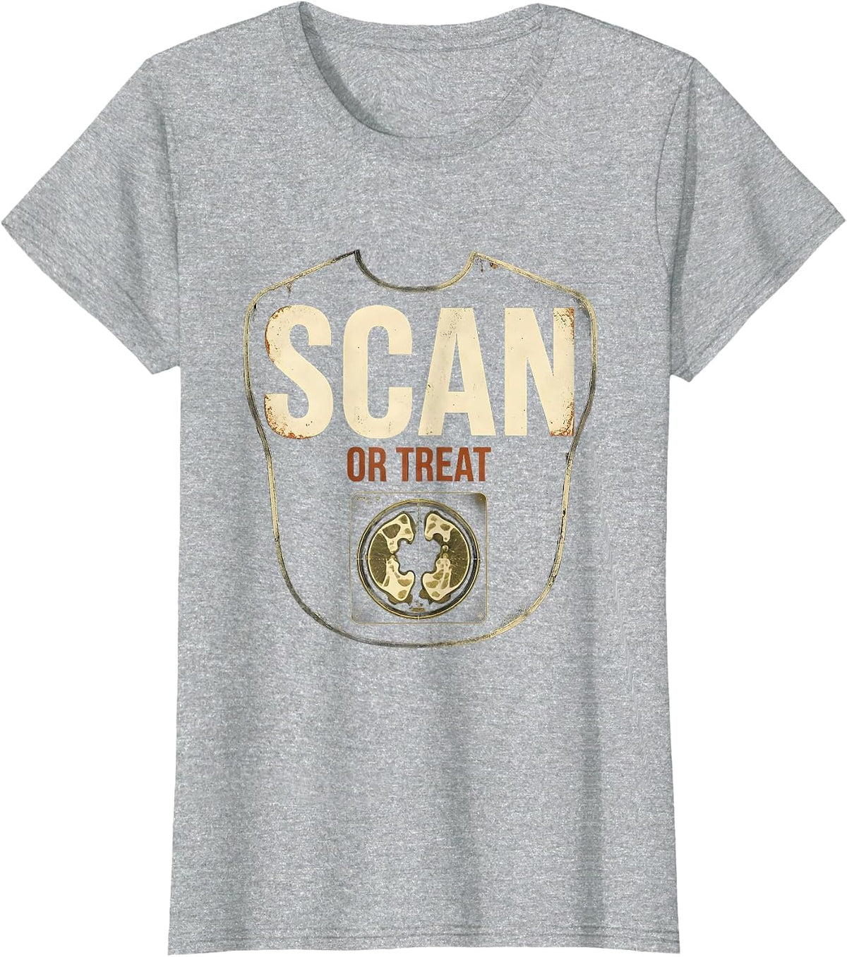 Scan Or Treat Vintage Radiology Tech Halloween Workplace T-Shirt - Heather Grey