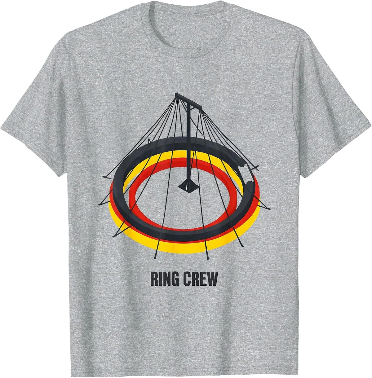 Men's Ring Crew Funny Circus Carnival Staff Party Costume T-Shirt - Heather Grey
