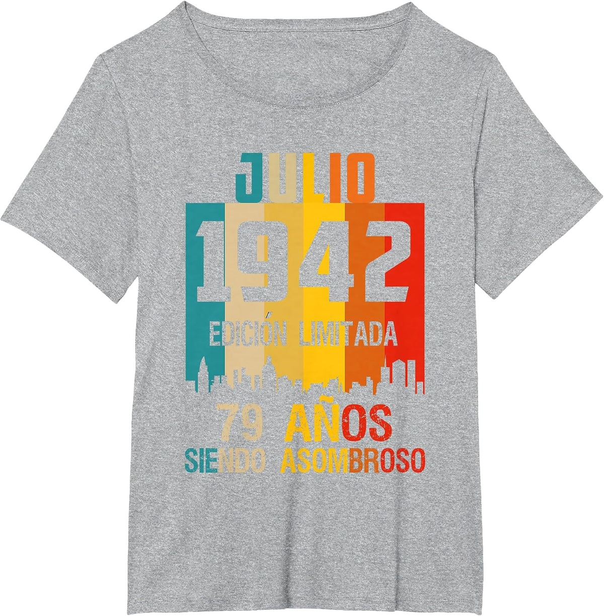 79 años Shirt Cumpleaños Nacidos Julio 1942 Spanish Camiseta T-Shirt - Heather Grey