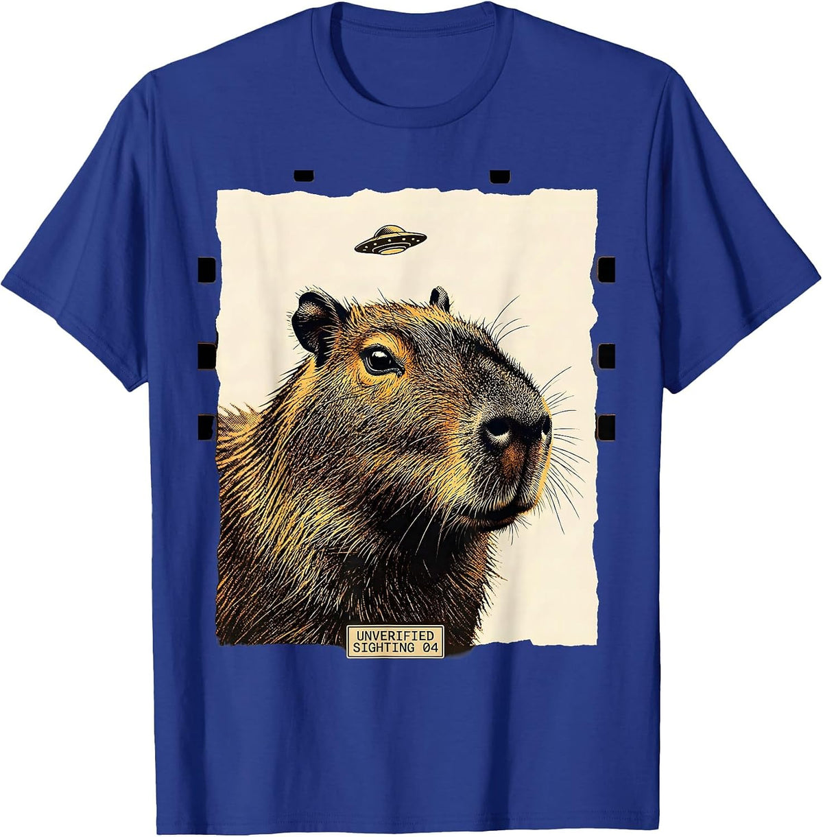 Unverified Sighting 04 Funny Capybara Alien UFO Meme Humor T-Shirt - Royal Blue