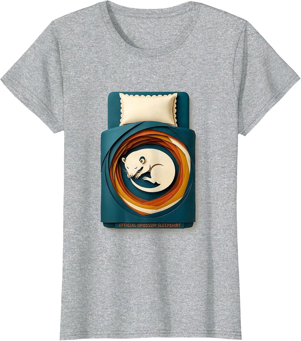 Official Opossum Sleepshirt Cute Animal Lover Pajama Humor T-Shirt - Heather Grey