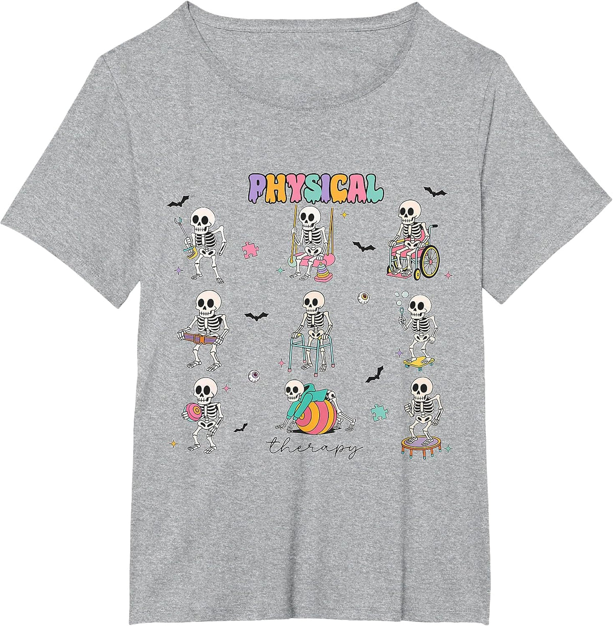Funny Ghost Physical Therapy Pt Physical Therapist Halloween T-Shirt - Heather Grey