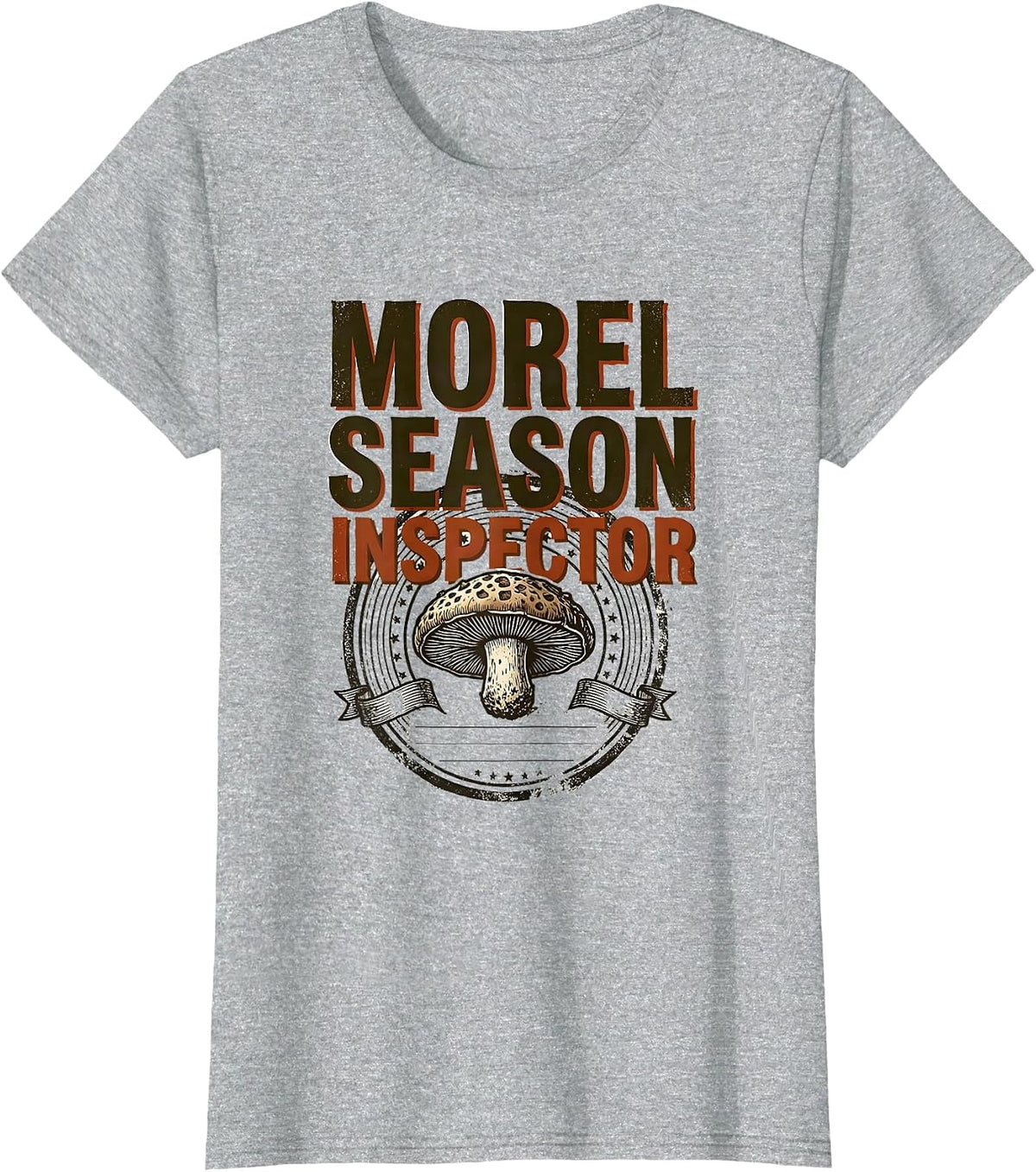 Morel Season Inspector Funny Mushroom Forager Mycology Humor T-Shirt - Heather Grey