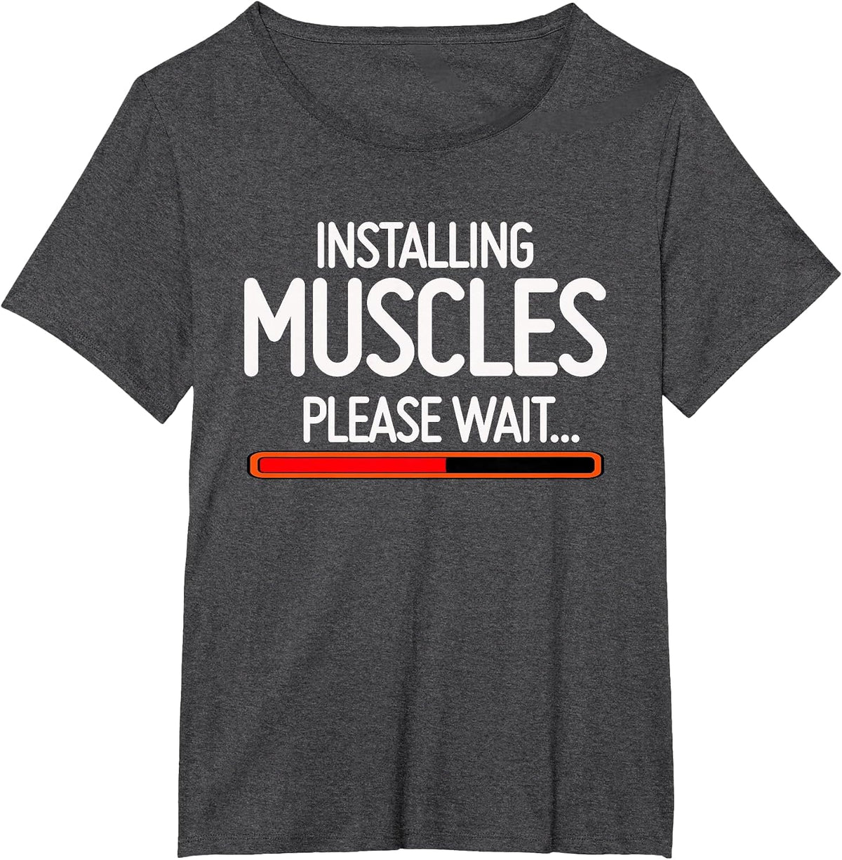 Installing Muscles Please Wait T-Shirt T-Shirt - Dark Heather Grey