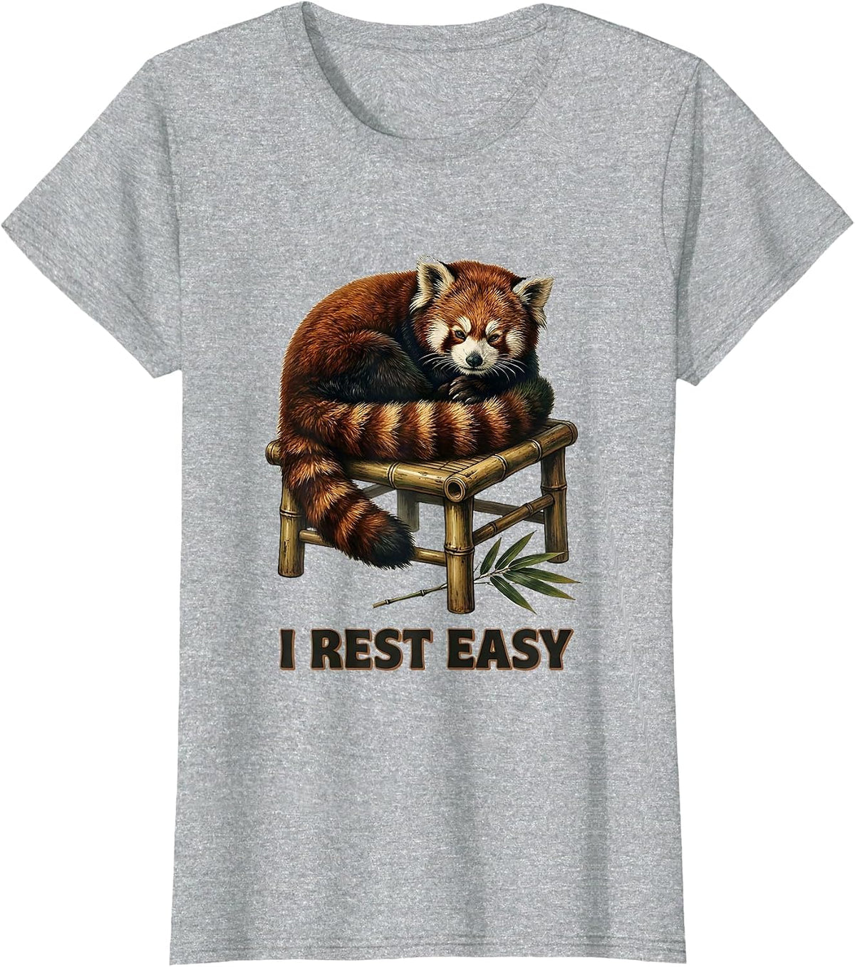 I Rest Easy Vintage Red Panda Cute Humor Animal Lover Gift T-Shirt - Heather Grey