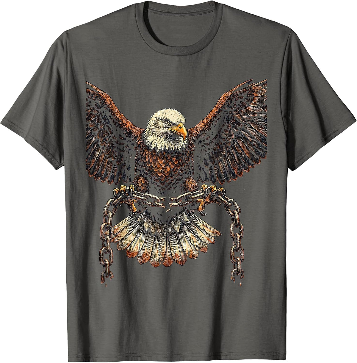 Men's Eagle and Broken Chain 1776 Freedom Graphic T-Shirt - Asphalt Grey