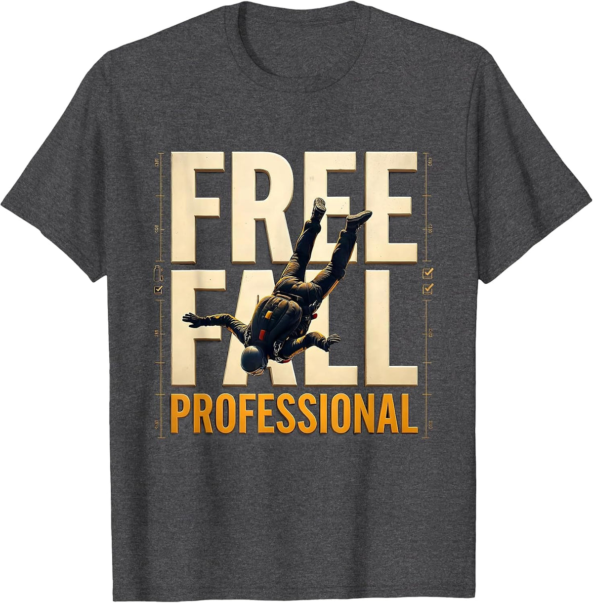Free Fall Professional Funny Skydiving Skydive Lover T-Shirt - Dark Heather Grey