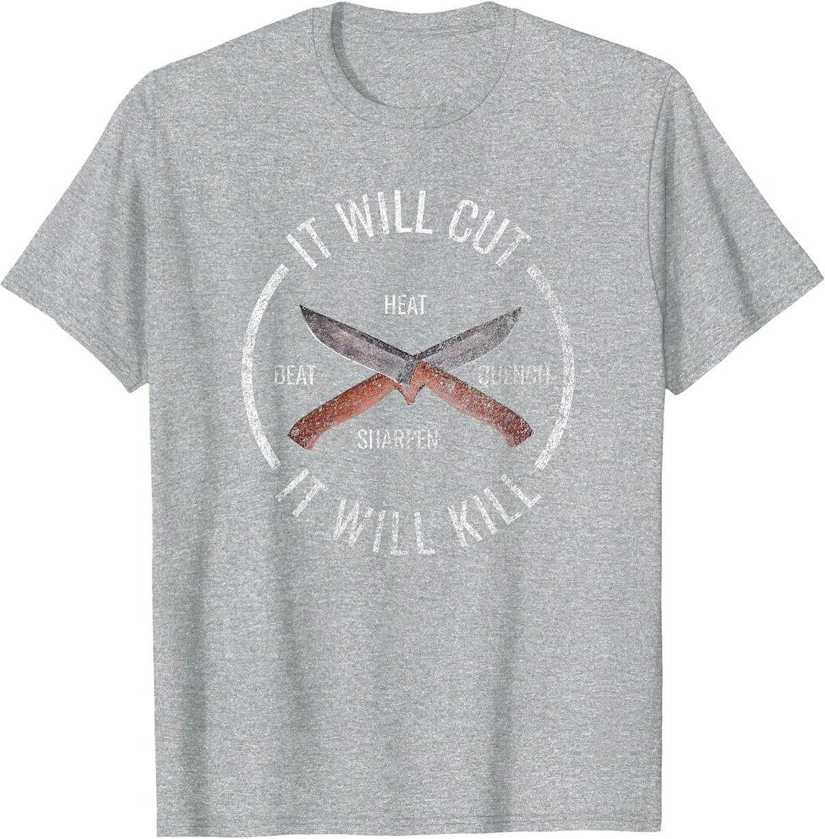 Fire Forged Knife Blacksmith T-Shirt Sword I'd Hit that T-Shirt - Heather Grey