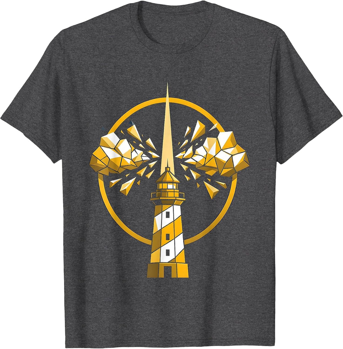 School Psychologist Lighthouse Stormy Clouds Graphic T-Shirt - Dark Heather Grey