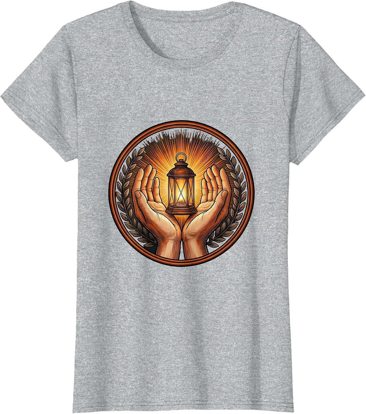 Suicide Prevention Awareness Lantern of Hope T-Shirt - Heather Grey