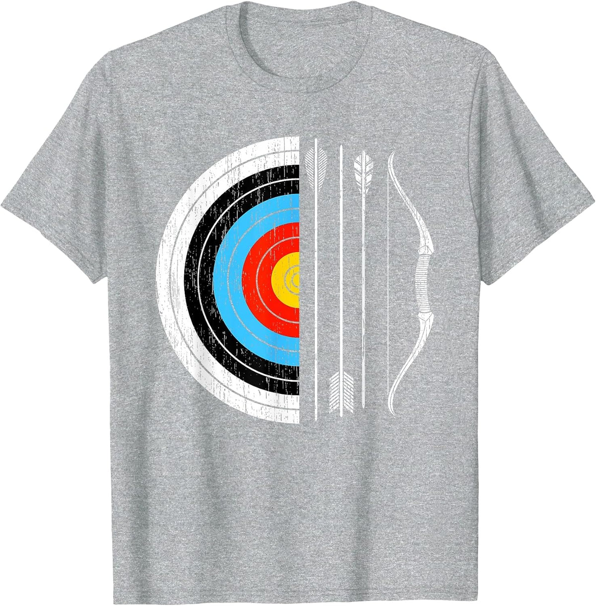 Vintage Archery with Bow Funny Classic Archers Bowman Outfit T-Shirt - Heather Grey