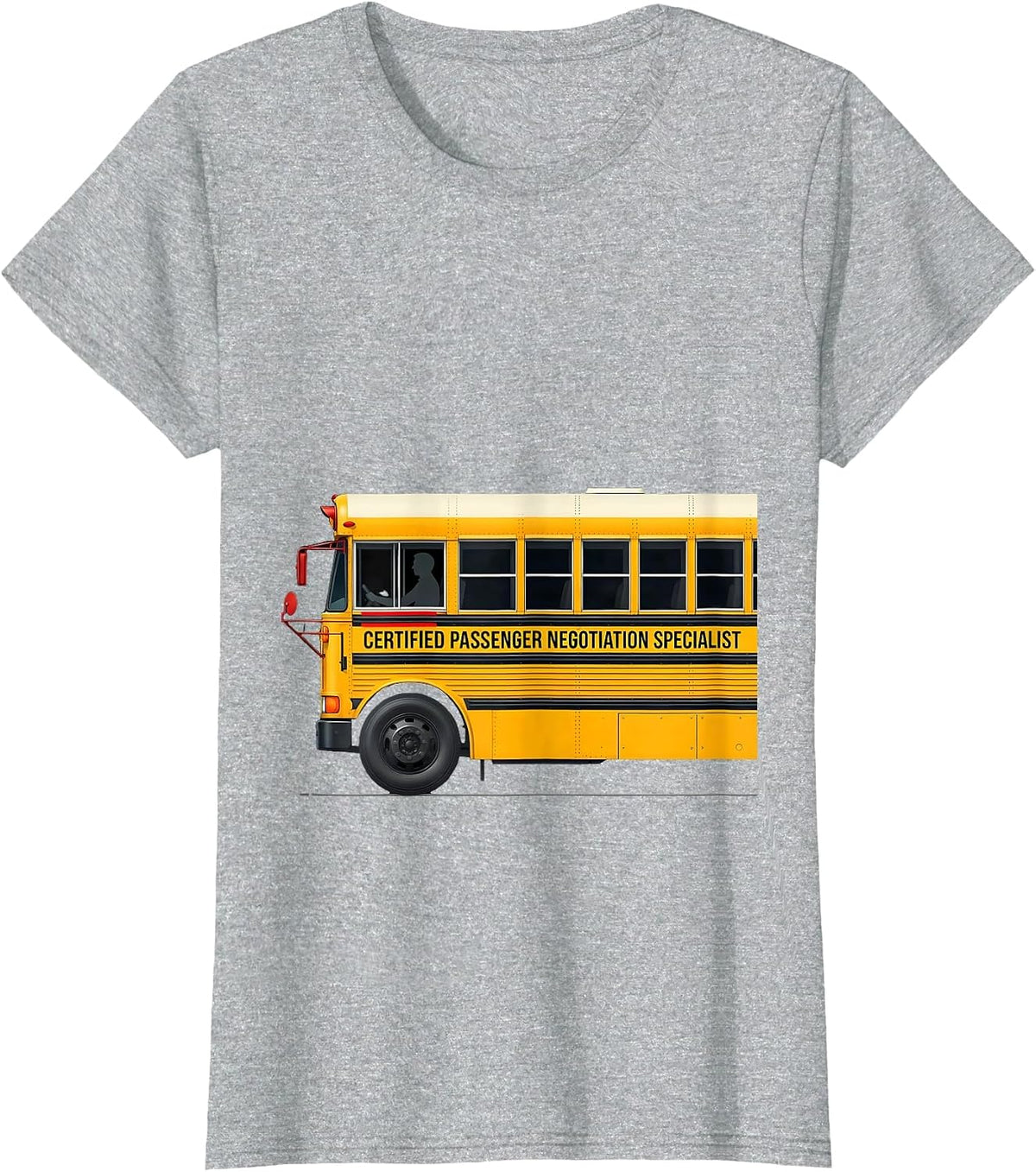 Women's Certified Passenger Negotiation Specialist Funny School Bus T-Shirt - Heather Grey