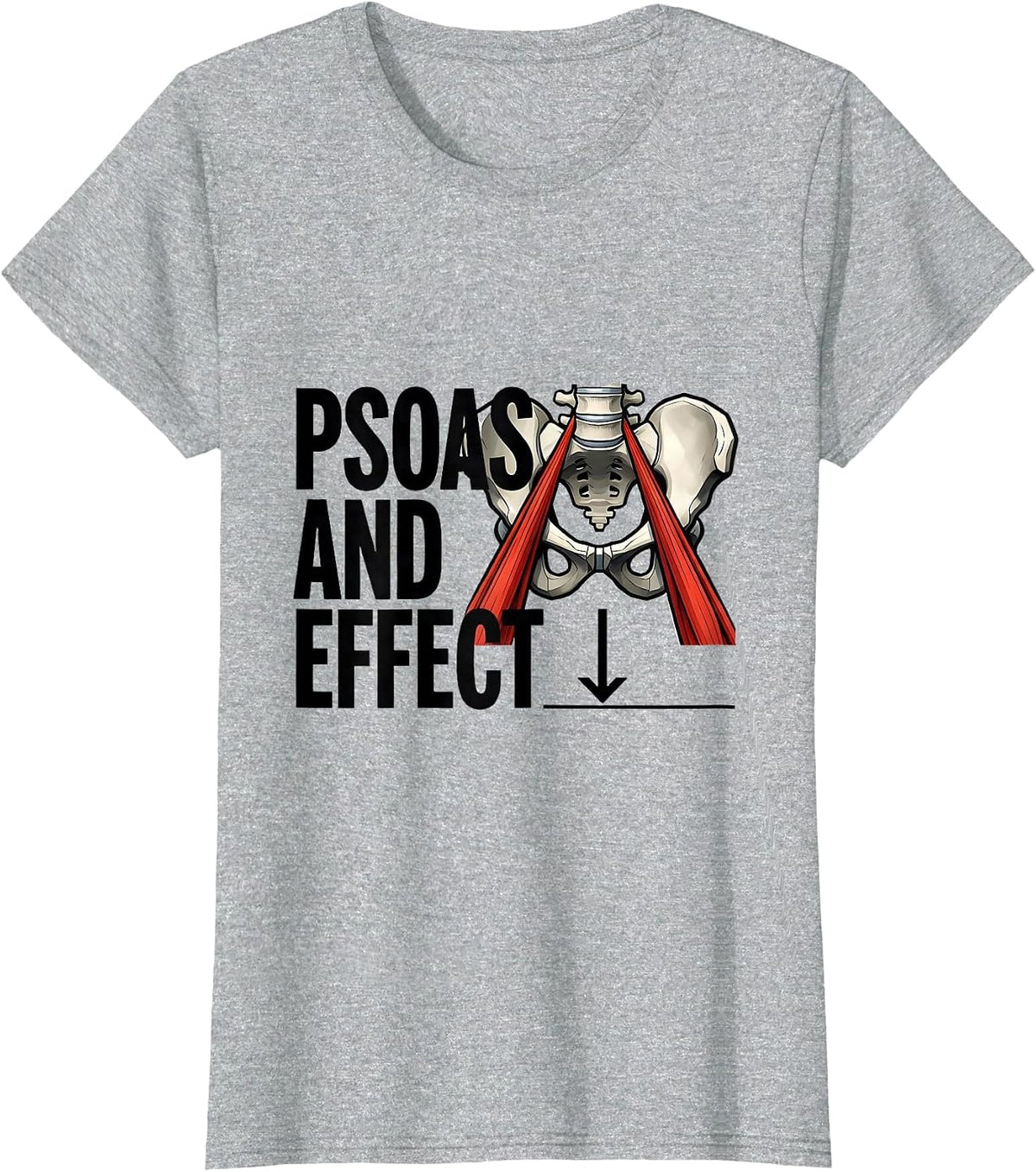Psoas And Effect Geometric Physical Therapist OT Gift T-Shirt - Heather Grey