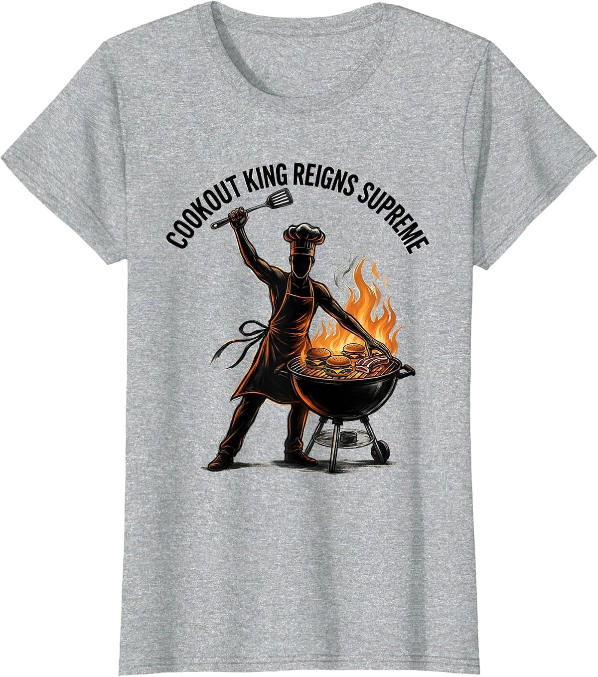 Cookout King Labor Day Celebration Feast Design T-Shirt - Heather Grey