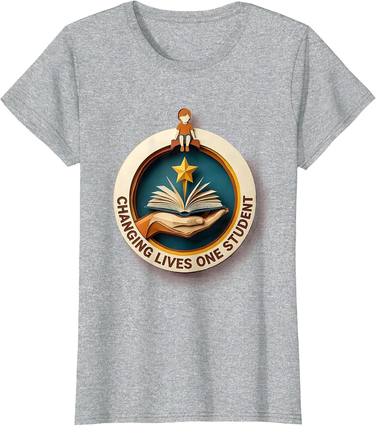 Changing Lives One Student Special Education Teacher T-Shirt - Heather Grey