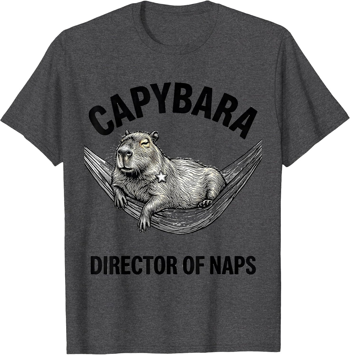 Capybara, Director of Naps Funny Gamer Meme Humor T-Shirt - Dark Heather Grey