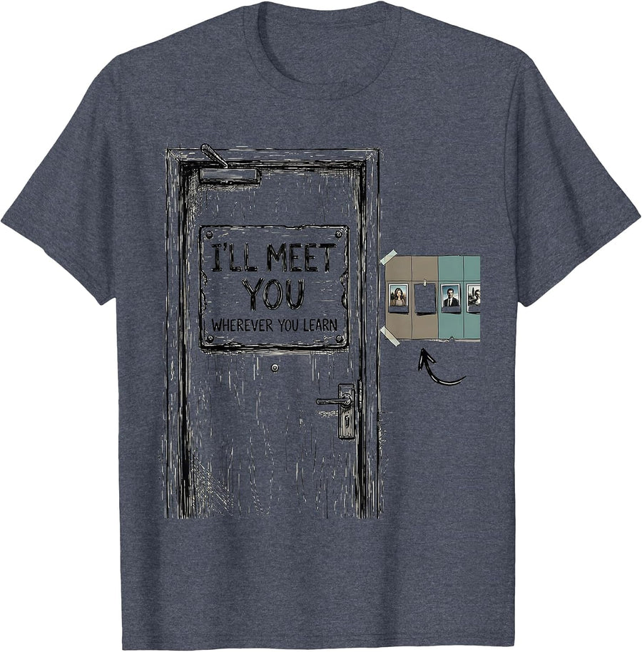 I'll Meet You Wherever You Learn Special Education Teacher T-Shirt - Heather Blue