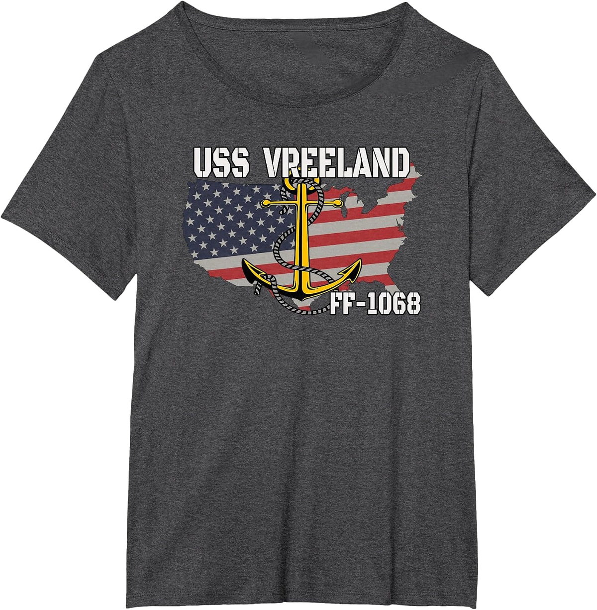 USS Vreeland FF-1068 Frigate Veterans Son Father Grandpa Dad T-Shirt - Dark Heather Grey