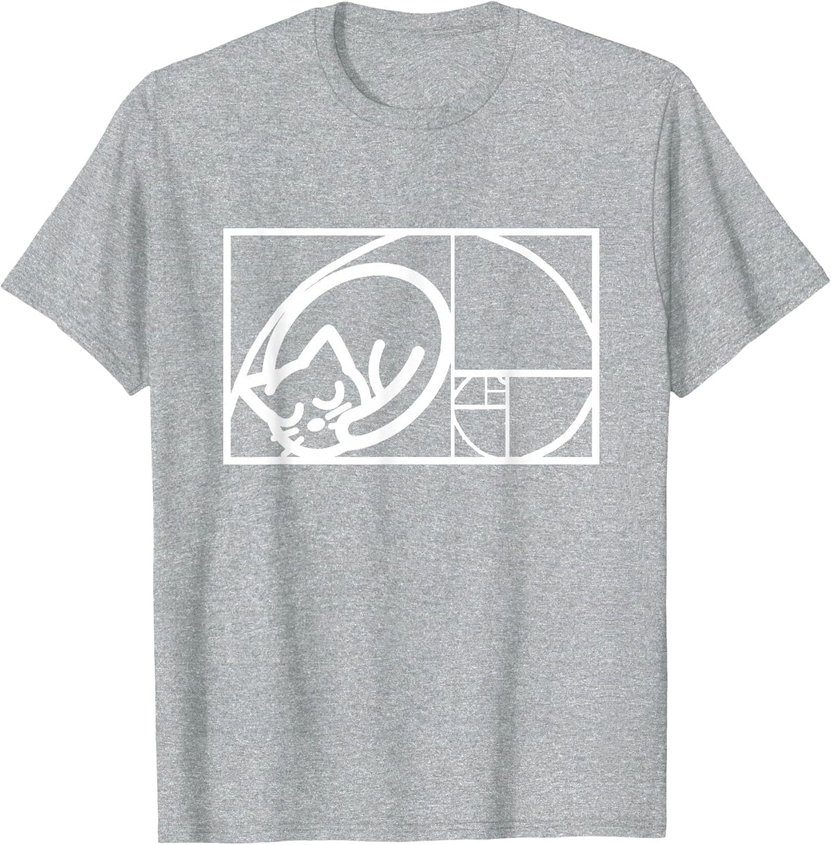 Math Mathematics Fibonacci Sequence Cat Golden Ratio T-Shirt - Heather Grey