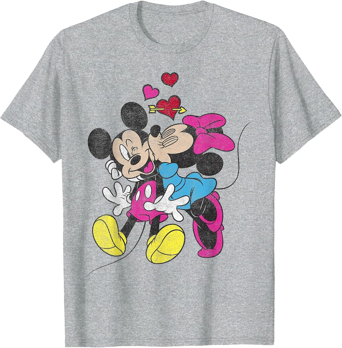 Disney Mickey and Friends Valentine's Day Mickey and Minnie T-Shirt - Heather Grey