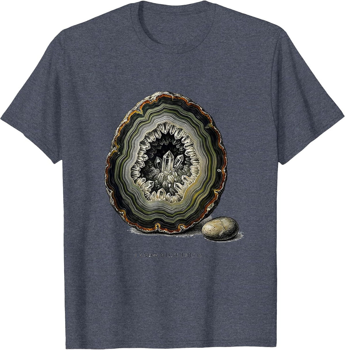 I Know What This Is Botanical Geology Rock Collector Humor T-Shirt - Heather Blue