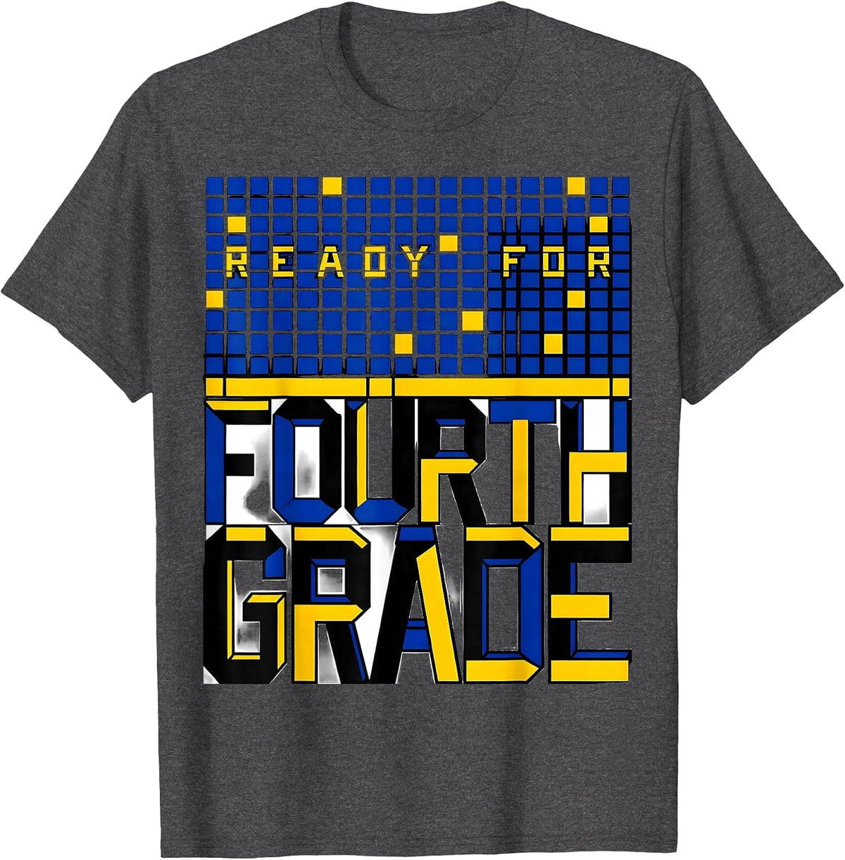 Men's Ready For Fourth Grade Geometric Preppy Girls Back To School T-Shirt - Dark Heather Grey