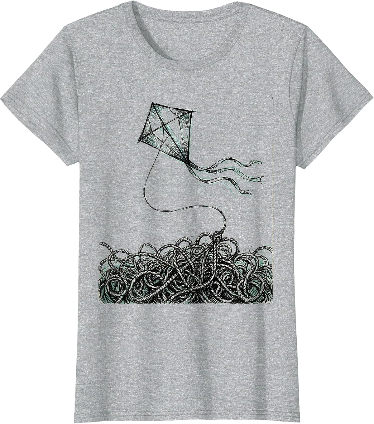 Suicide Awareness Kite Rising Above Chaos Design T-Shirt - Heather Grey