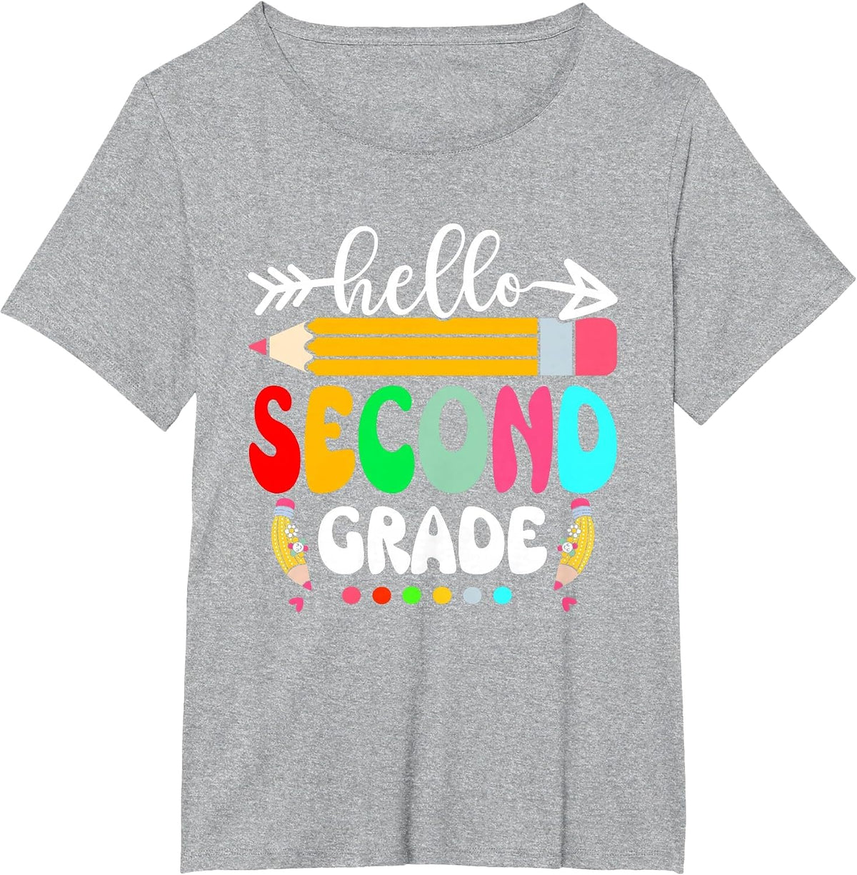 Hello Second Grade 2nd Grade Back to School Teacher Student T-Shirt - Heather Grey