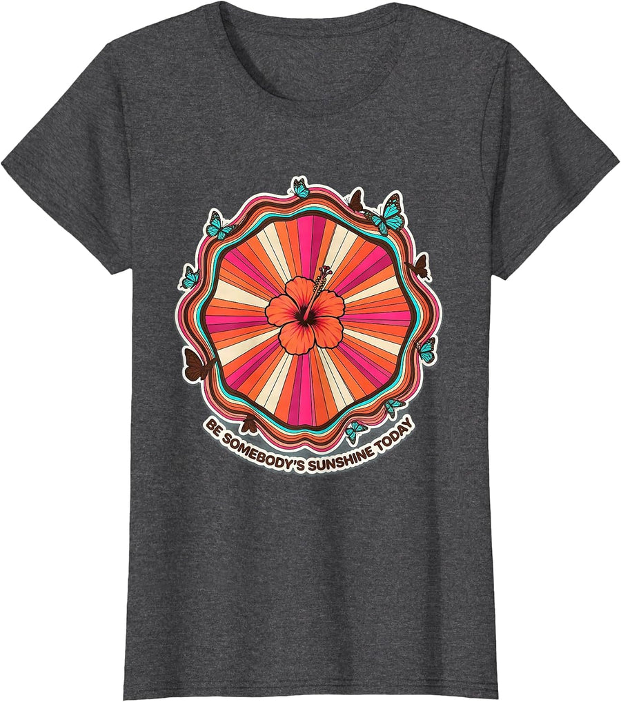 Women's Be Somebody's Sunshine Today Kindness Design T-Shirt - Dark Heather Grey
