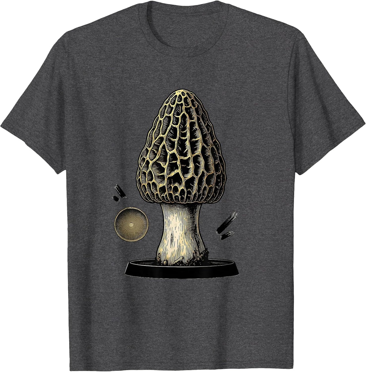 Morel Forager Funny Mushroom Lover Gift Humor T-Shirt - Dark Heather Grey