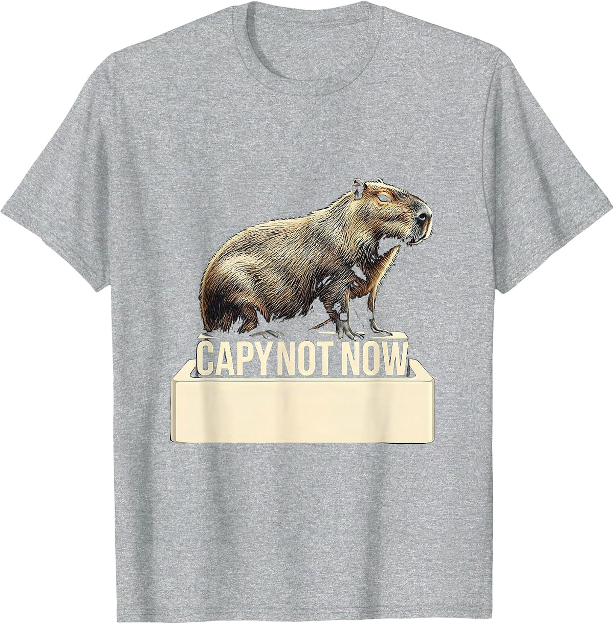 Men's Capy Not Now Funny Capybara Gamer Meme Boys Teens T-Shirt - Heather Grey