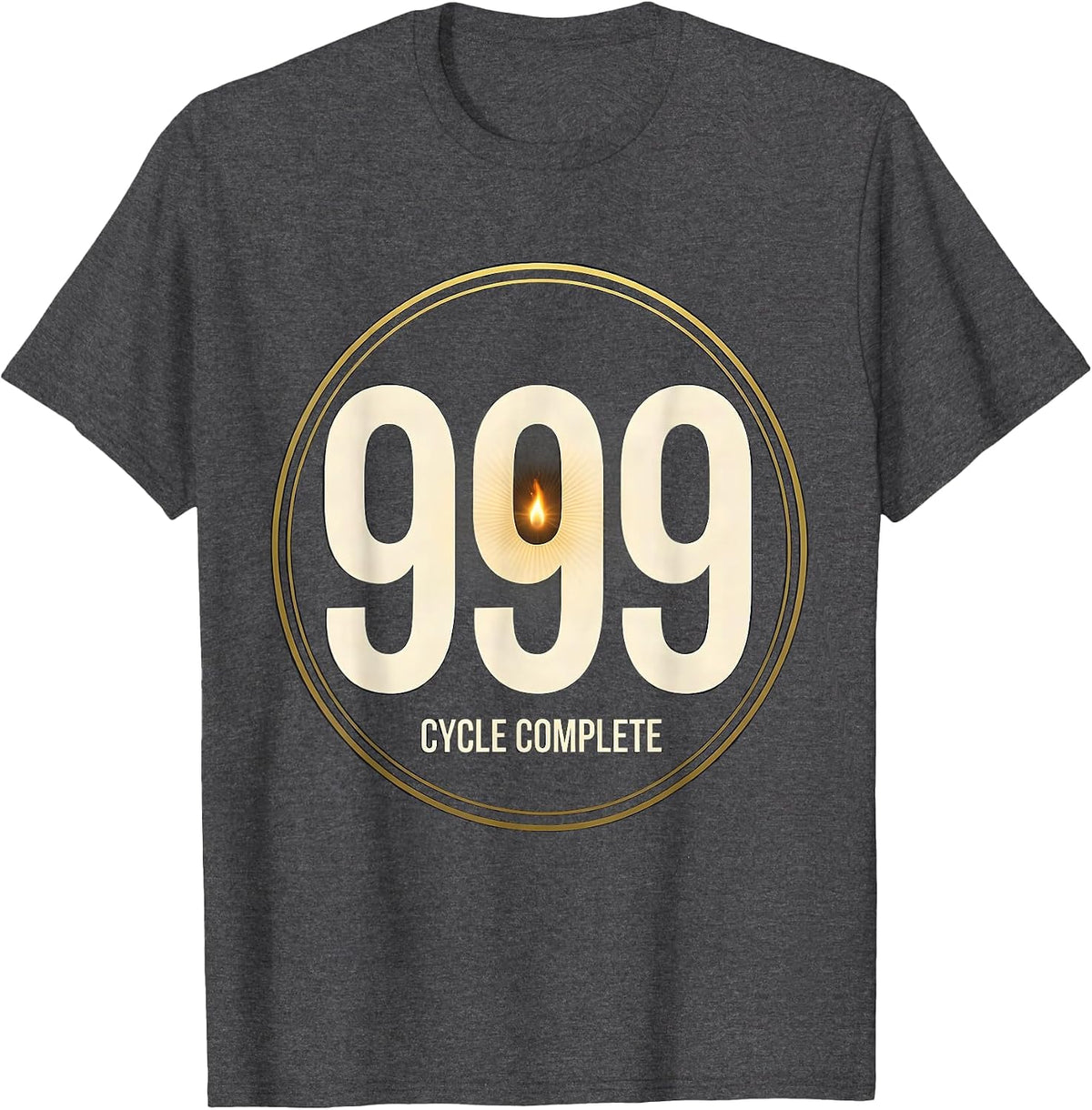 Men's 999 Cycle Complete Angel Number Numerology Spiritual Reset T-Shirt - Dark Heather Grey