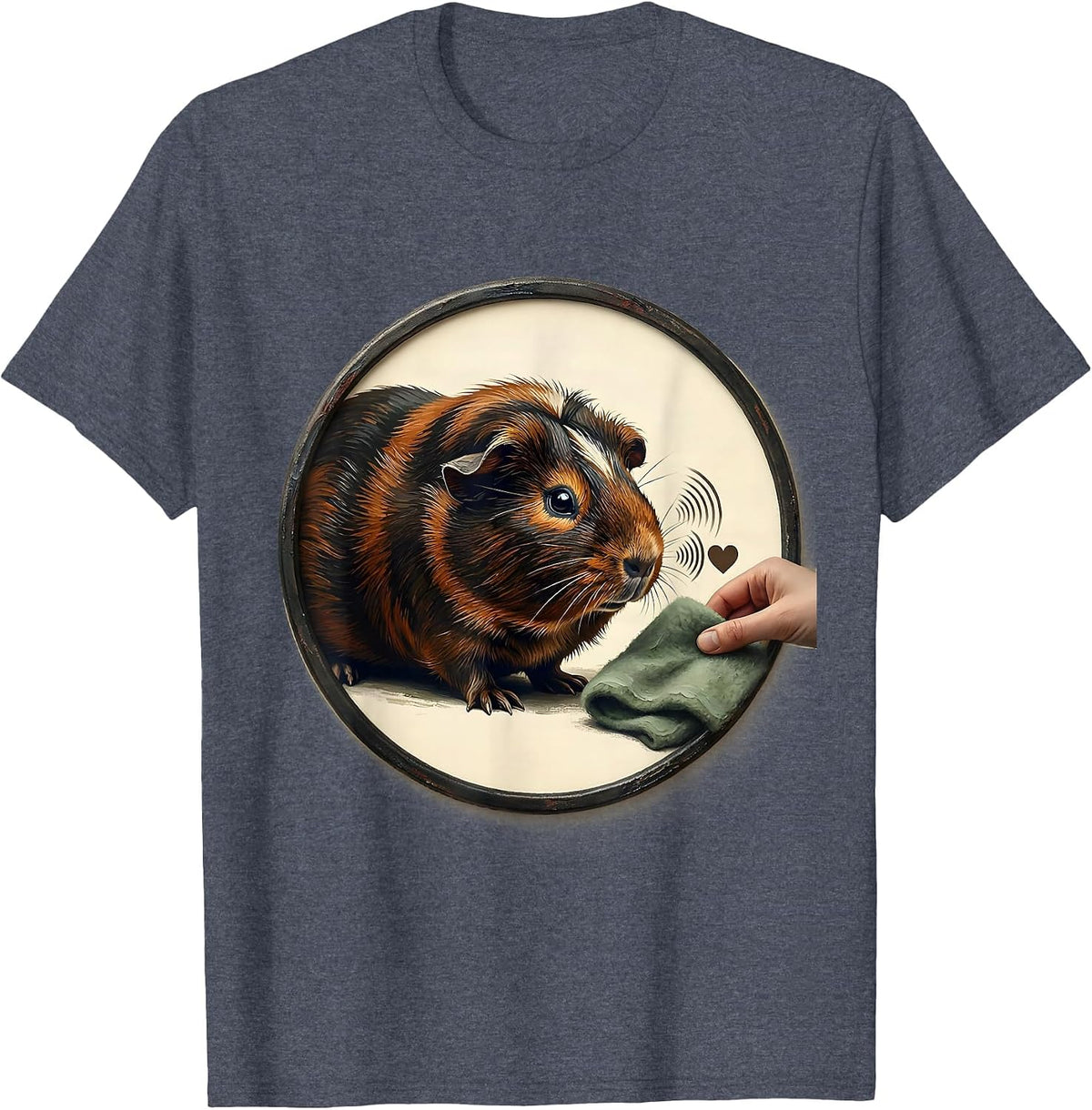 Guinea Pig Badge Cavy Lover Gift for Pig Owners T-Shirt - Heather Blue