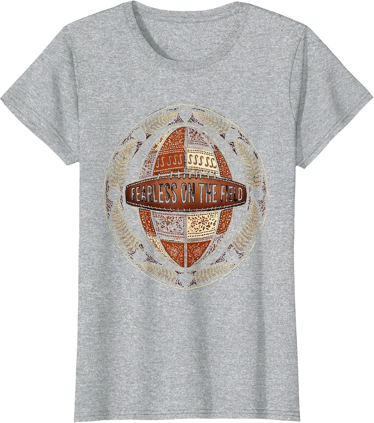 Women's Fearless on the Field Rugby Graphic Design T-Shirt - Heather Grey