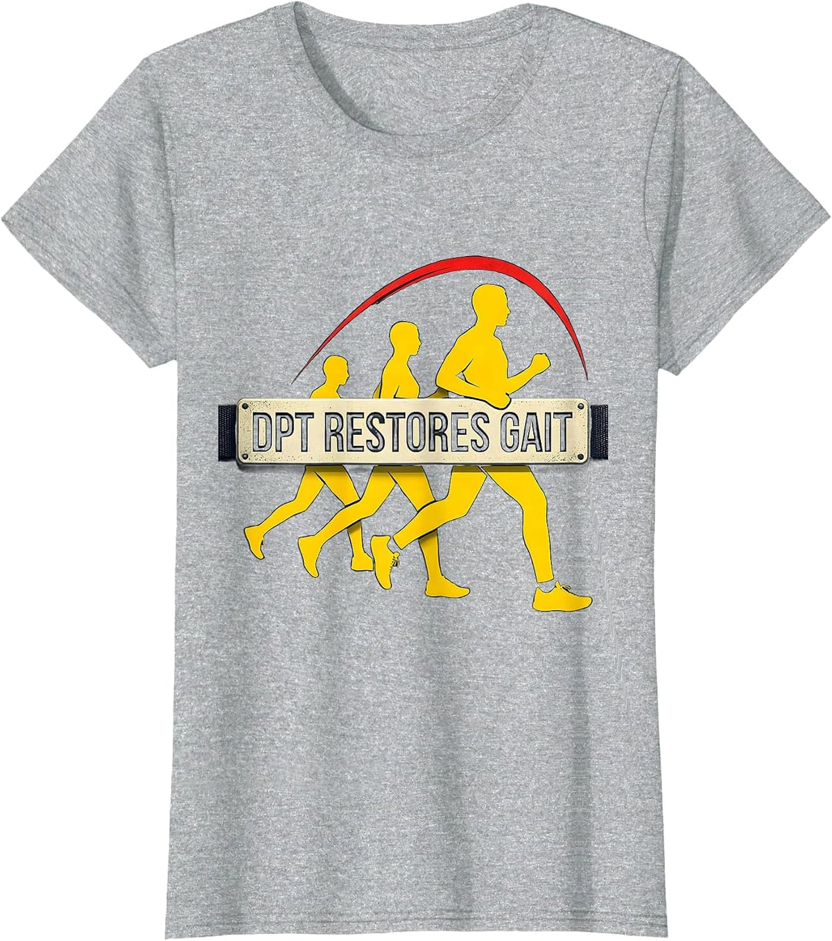 Women's DPT Restores Gait Stencil Graphic Physical Therapist PT Gift T-Shirt - Heather Grey
