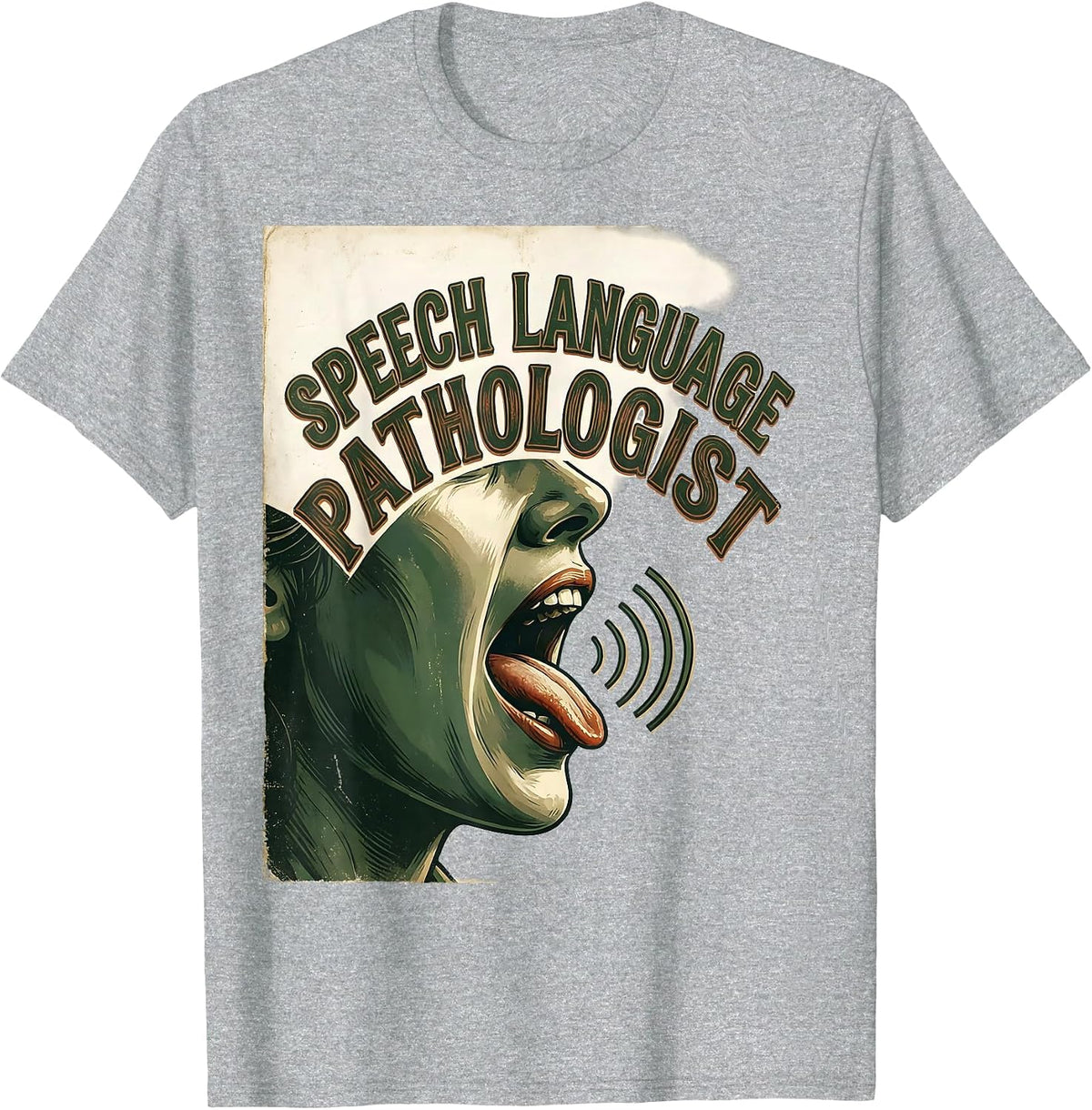 Men's Speech Language Pathologist Vintage Retro SLP Therapist Gift T-Shirt - Heather Grey