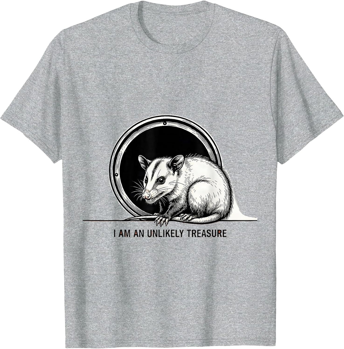 Men's I Am An Unlikely Treasure Funny Opossum Meme Possum Lover T-Shirt - Heather Grey