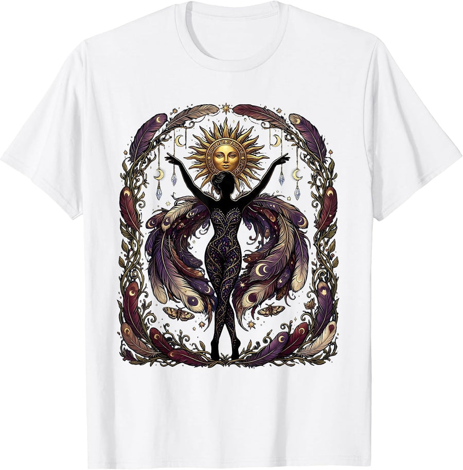 Men's Mardi Gras Dancing Feathered Boa Silhouette T-Shirt - White