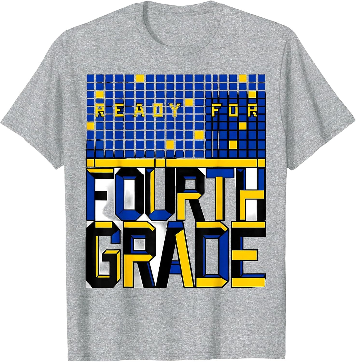 Men's Ready For Fourth Grade Geometric Preppy Girls Back To School T-Shirt - Heather Grey
