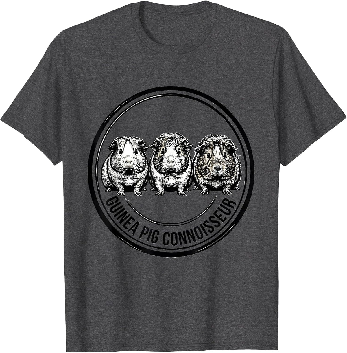 Men's Guinea Pig Connoisseur Funny Cavy Lover Pet Owner T-Shirt - Dark Heather Grey
